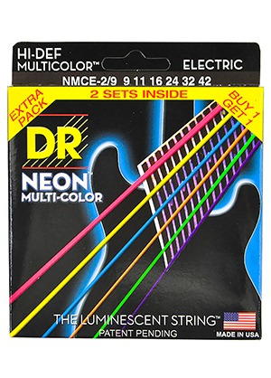 [2세트] DR NMCE2-9 Neon Multi-Color 디알 네온 멀티 컬러 더 루미네센트 일렉기타줄 라이트 (009-042 국내정식수입품 당일발송)